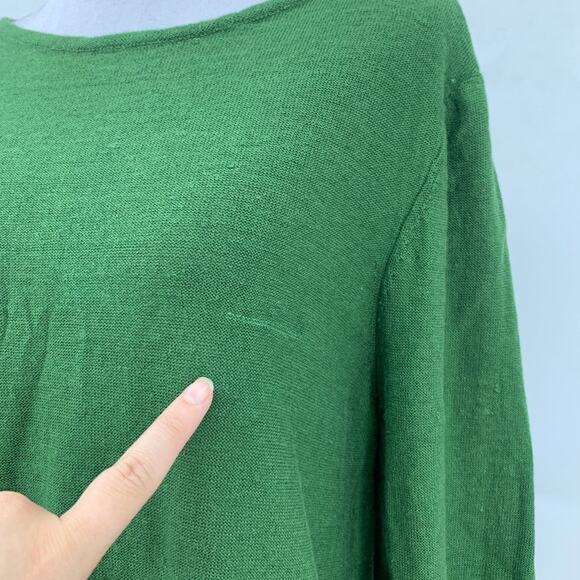 J Jill Sweater Womens L Large Basil Linen Blend Lightweight Bracelet Sleeve - Picture 4 of 14